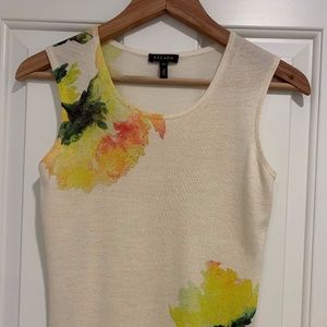 Escada XS cashmere tank top watercolor abstract